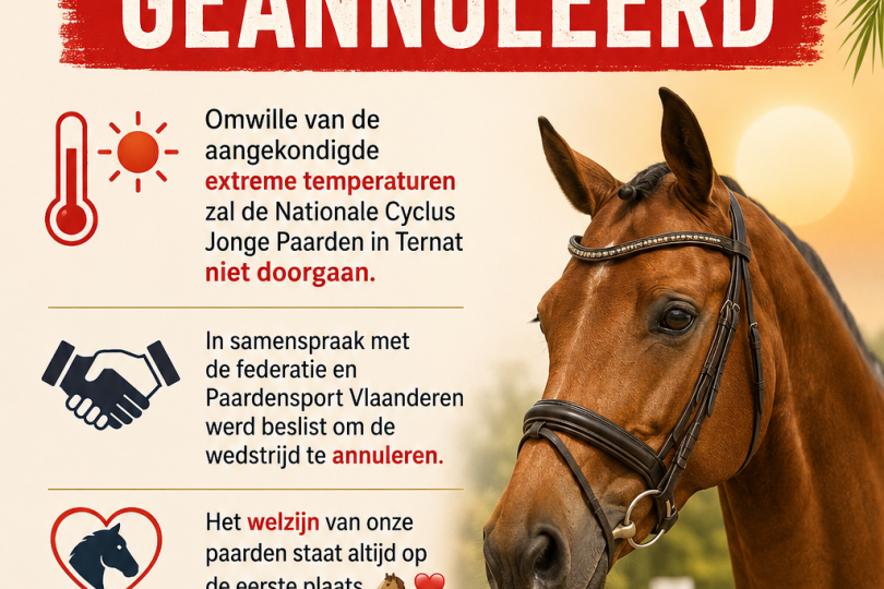 🚨 Nationale Cyclus Jonge Paarden Ternat geannuleerd 🚨